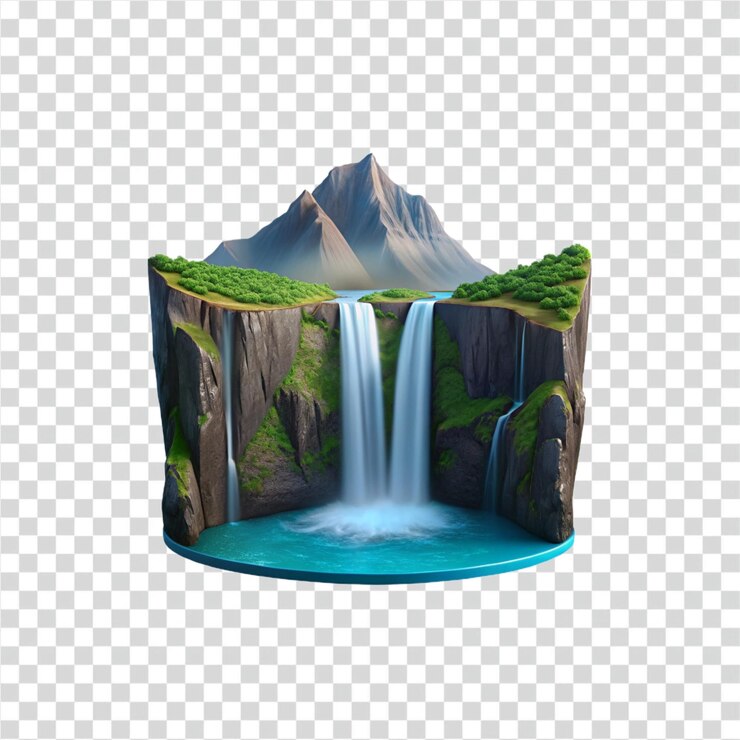 PSD paisagem da cachoeira de serene mountain