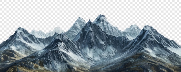 PSD paisagem de colina de glaciar de montanha de gelo em fundo transparente