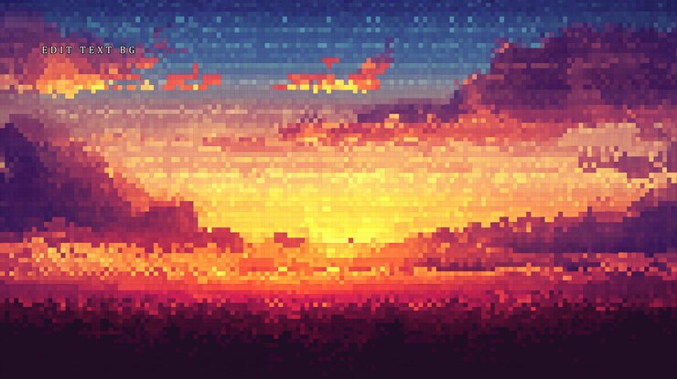 PSD paisagem de picareta de pôr-do-sol com cores vibrantes e nuvens