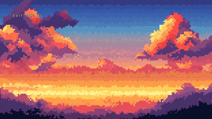 PSD paisagem de picareta de pôr-do-sol com nuvens laranja e roxa