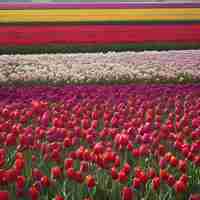 PSD paisagem rural de campos de tulipas holandeses