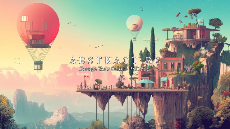 PSD paisagem urbana flutuante
