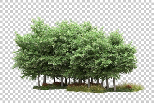 Paisagem verde isolada em fundo transparente ilustração de renderização 3d