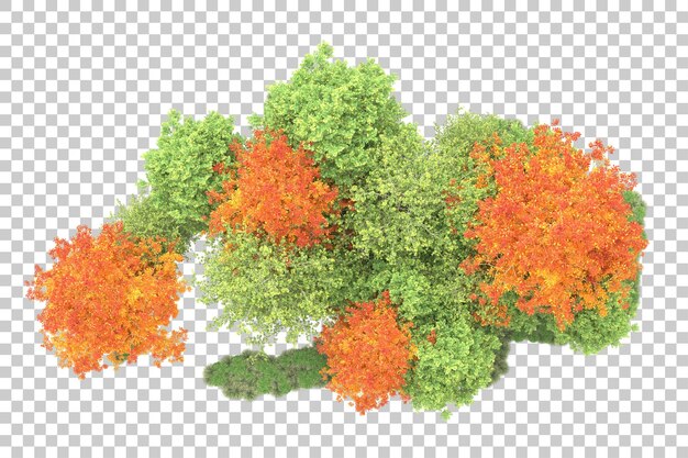Paisagem verde isolada em fundo transparente ilustração de renderização 3d