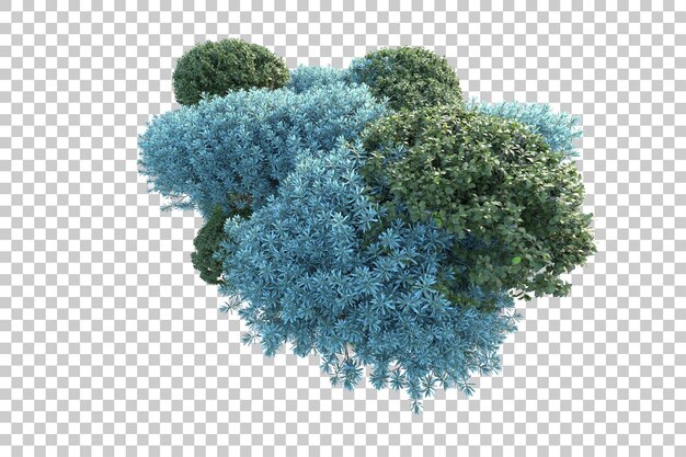 Paisagem verde isolada em fundo transparente ilustração de renderização 3d