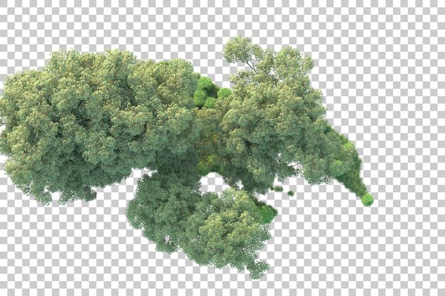 PSD paisagem verde isolada em fundo transparente ilustração de renderização 3d