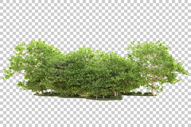 Paisaje aislado en un fondo transparente Ilustración de renderización 3D