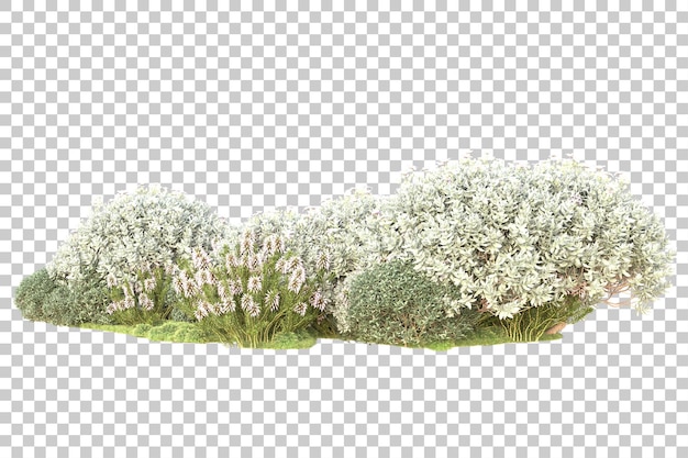 Paisaje aislado en un fondo transparente Ilustración de renderización 3D