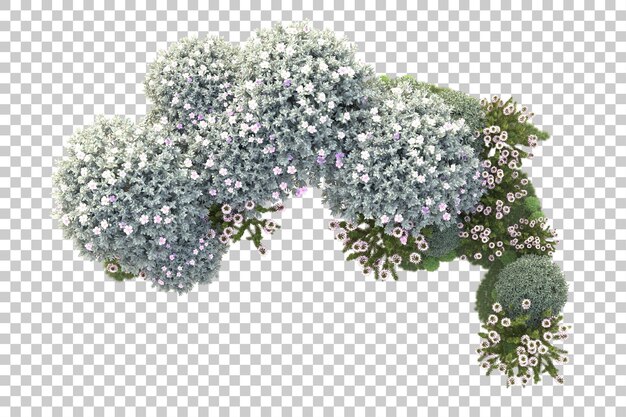 Paisaje aislado en un fondo transparente Ilustración de renderización 3D