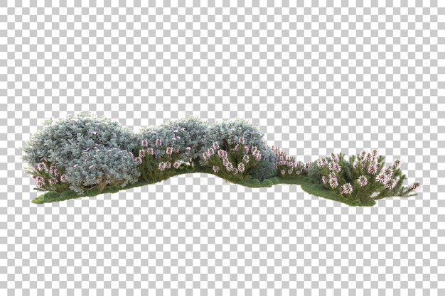 Paisaje aislado en un fondo transparente Ilustración de renderización 3D