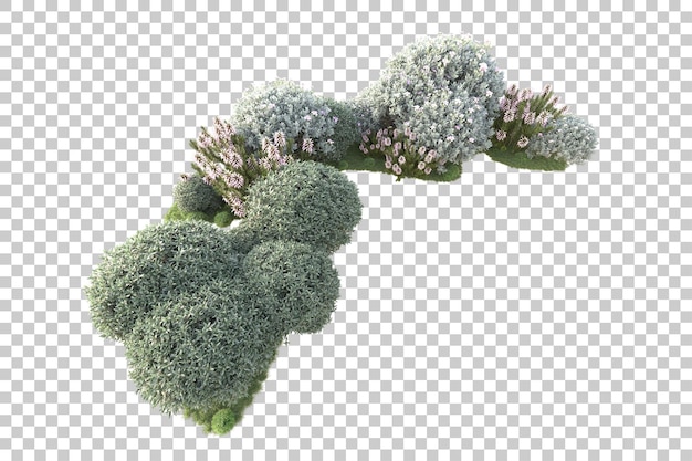 Paisaje aislado en un fondo transparente Ilustración de renderización 3D