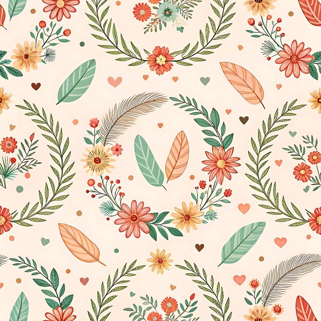 Paisaje de coronas de Boho para el día de San Valentín
