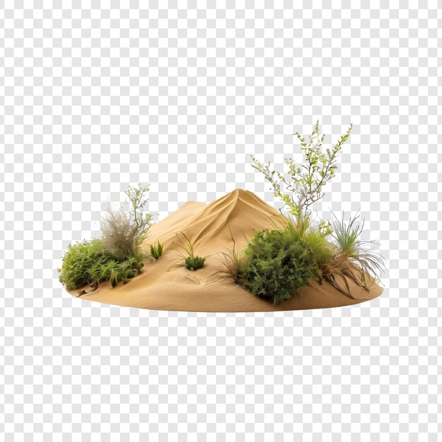 Paisaje de dunas de arena Árboles aislados hierba Plantas del desierto