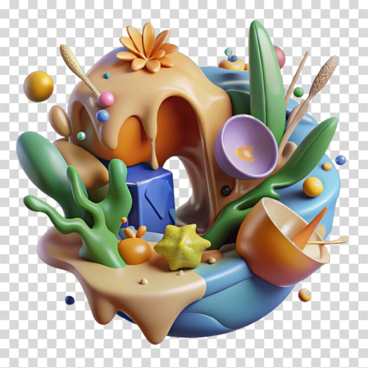 PSD paisaje fundido surrealista en 3d