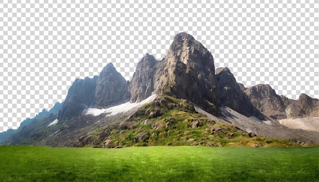 PSD paisaje montañoso aislado en un fondo transparente renderización 3d de alta calidad