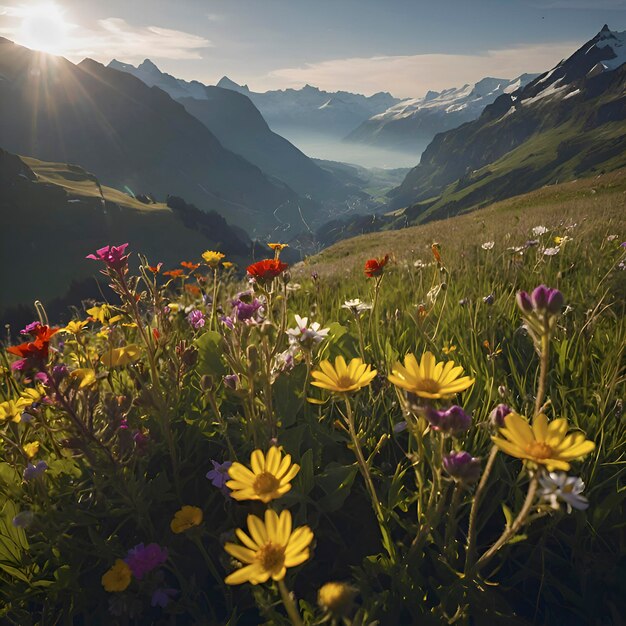 PSD paisaje montañoso de suiza