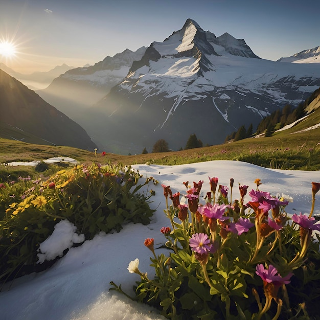 PSD paisaje montañoso de suiza