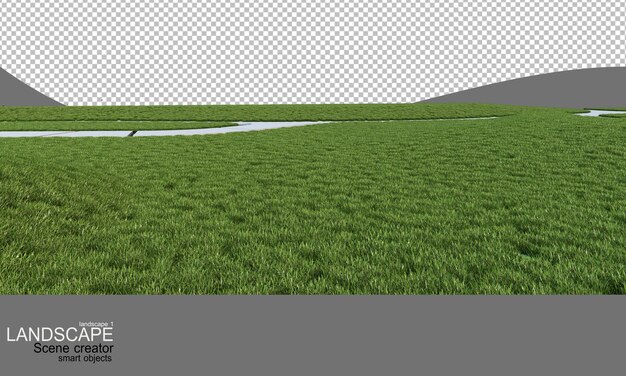 PSD paisaje con muchas plantas y flores