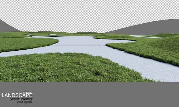 Paisaje con muchas plantas y flores