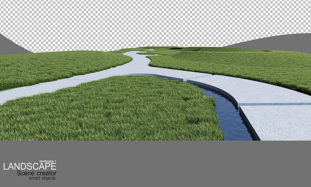 Paisaje con muchas plantas y flores