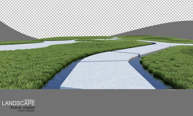 Paisaje con muchas plantas y flores