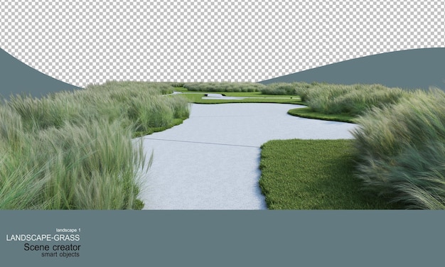 Paisaje con muchos tipos de hierba
