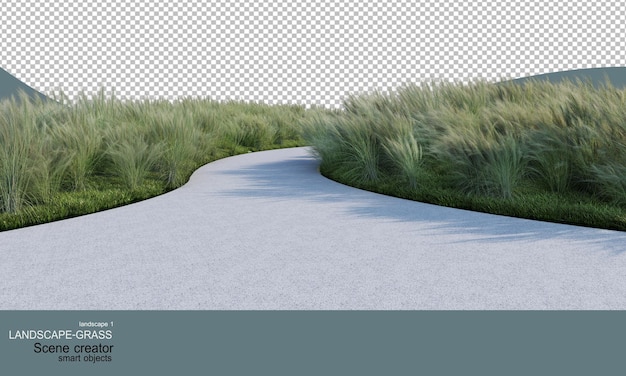 Paisaje con muchos tipos de hierba