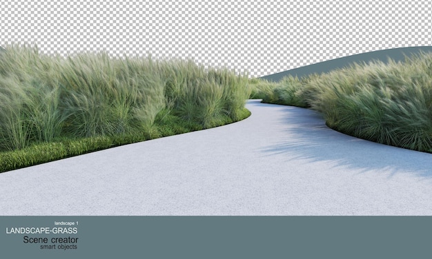Paisaje con muchos tipos de hierba