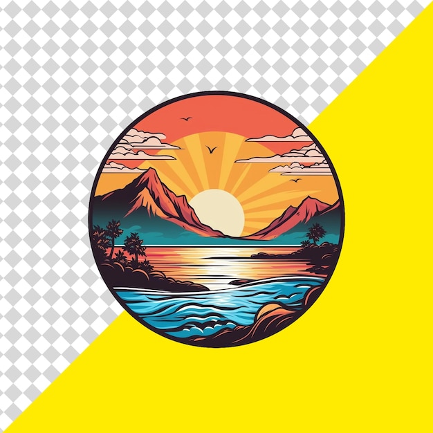 PSD paisaje con un sol png