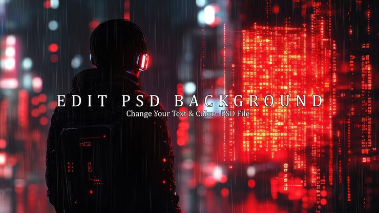 PSD el paisaje urbano cyberpunk