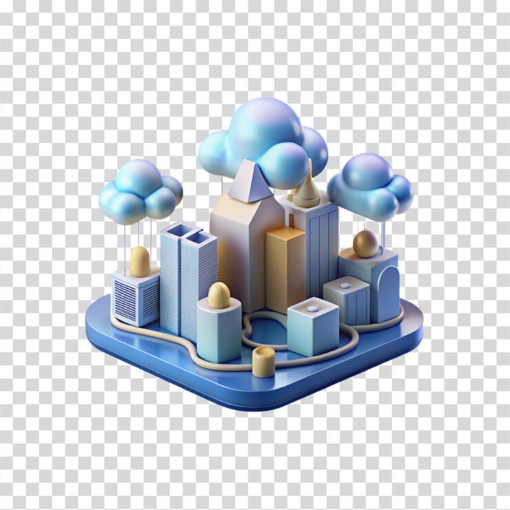PSD paisaje urbano isométrico