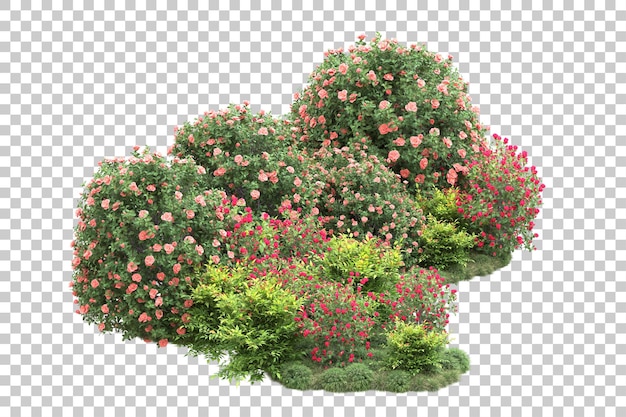 Paisaje verde aislado sobre fondo transparente ilustración de renderizado 3d