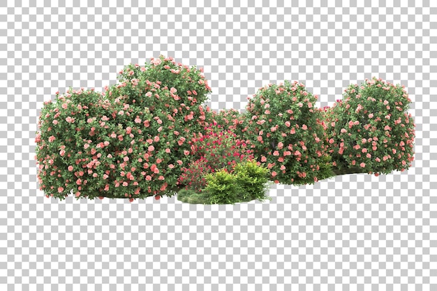 Paisaje verde aislado sobre fondo transparente ilustración de renderizado 3d