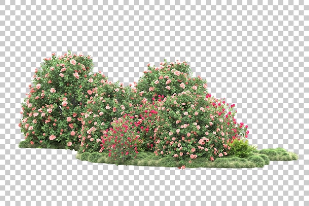 Paisaje verde aislado sobre fondo transparente ilustración de renderizado 3d
