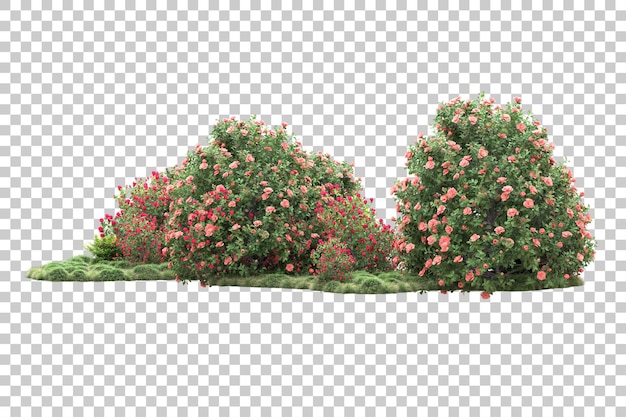 Paisaje verde aislado sobre fondo transparente ilustración de renderizado 3d
