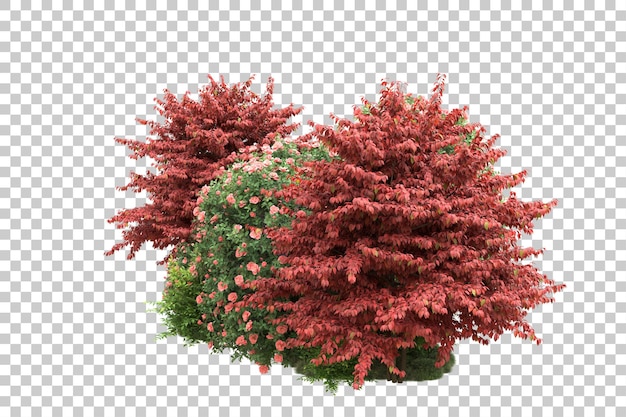 Paisaje verde aislado sobre fondo transparente ilustración de renderizado 3d