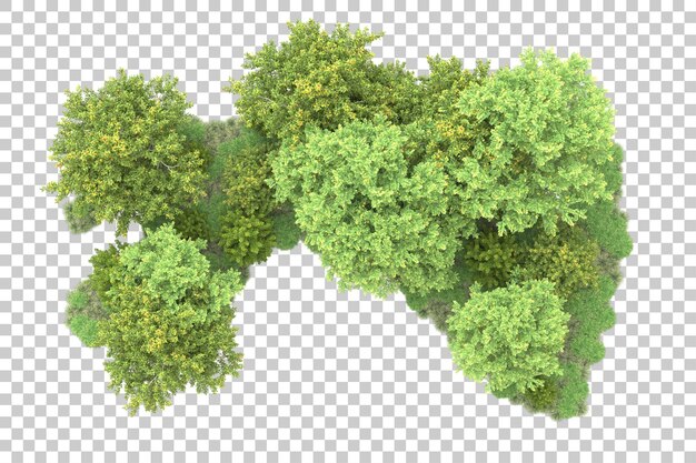 Paisaje verde aislado sobre fondo transparente ilustración de renderizado 3d