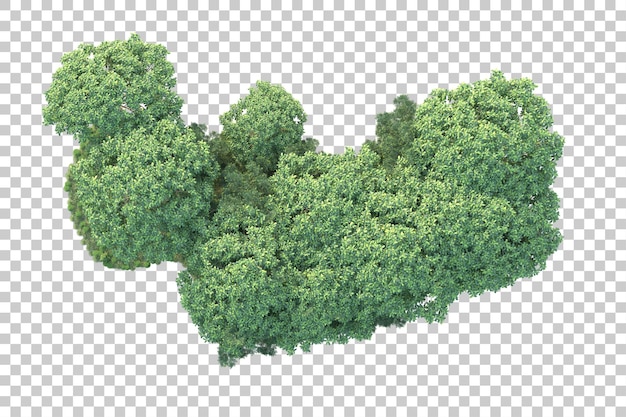 Paisaje verde aislado sobre fondo transparente ilustración de renderizado 3d