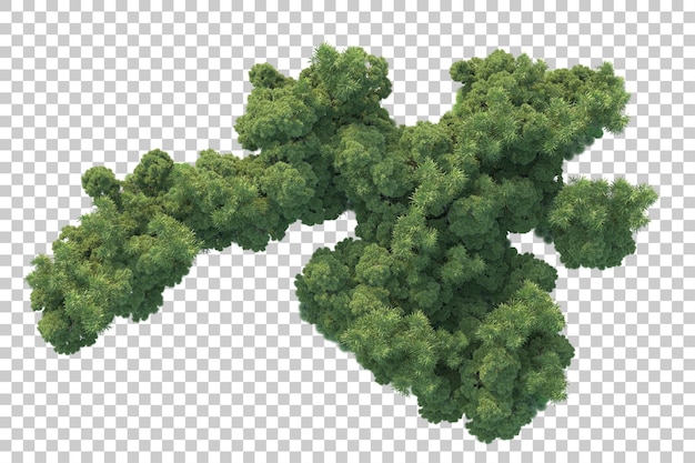 Paisaje verde aislado sobre fondo transparente ilustración de renderizado 3d