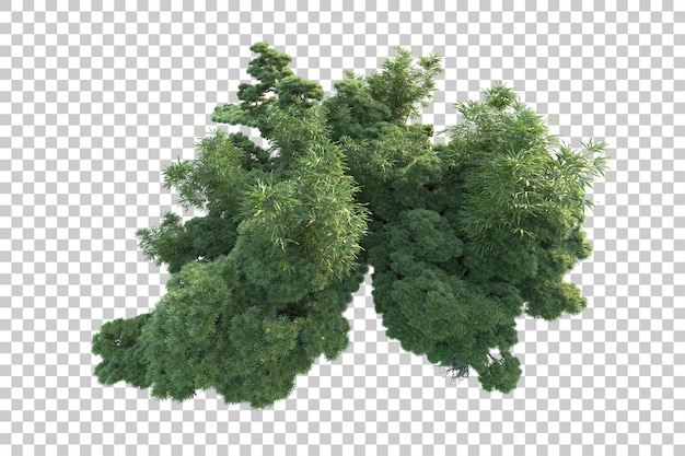 Paisaje verde aislado sobre fondo transparente ilustración de renderizado 3d