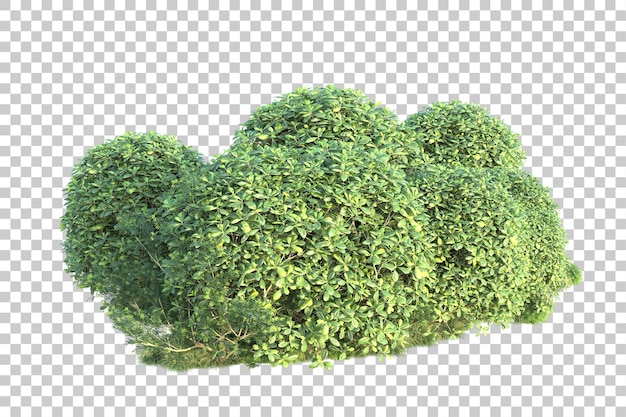 Paisaje verde aislado sobre fondo transparente ilustración de renderizado 3d