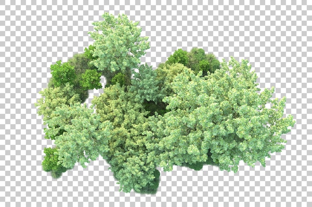 Paisaje verde aislado sobre fondo transparente ilustración de renderizado 3d