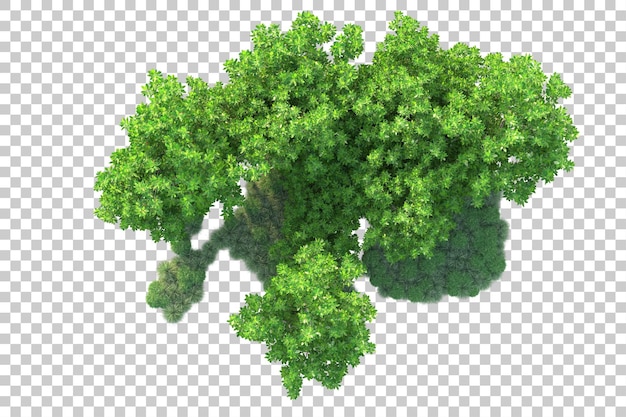 Paisaje verde aislado sobre fondo transparente ilustración de renderizado 3d