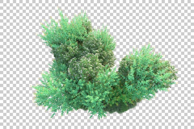 Paisaje verde aislado sobre fondo transparente ilustración de renderizado 3d