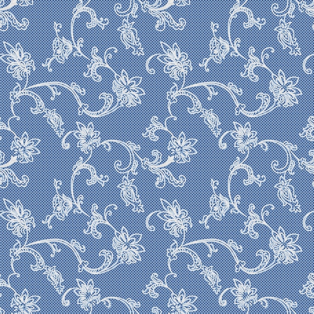 Paisley Vector Padrão Sem Emenda Floral Têxtil Fundo