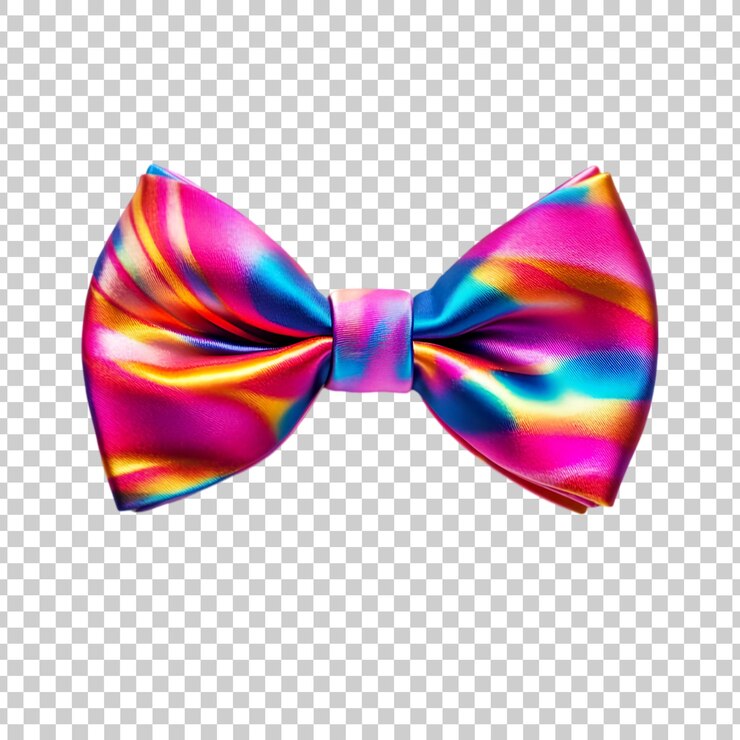 PSD una pajarita colorida con un diseño colorido aislado en un fondo transparente