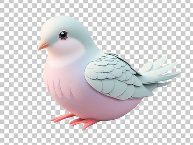 PSD pájaro en 3d en color pastel