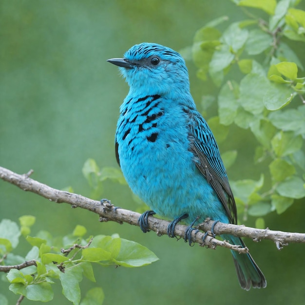 Un pájaro azul con cola blanca y negra.