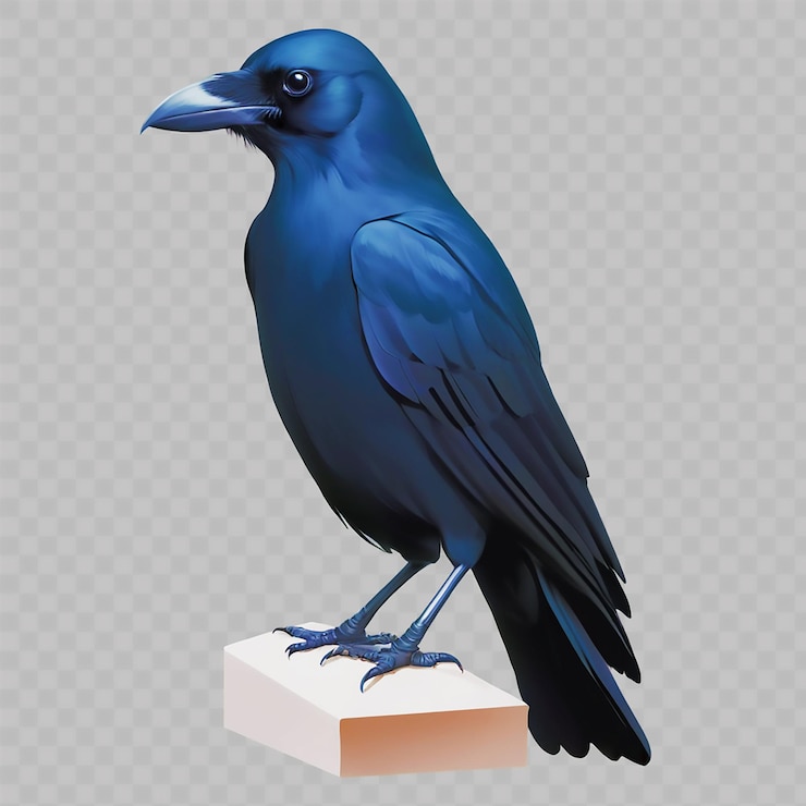 PSD un pájaro azul está de pie en un bloque con un pájario azul en él