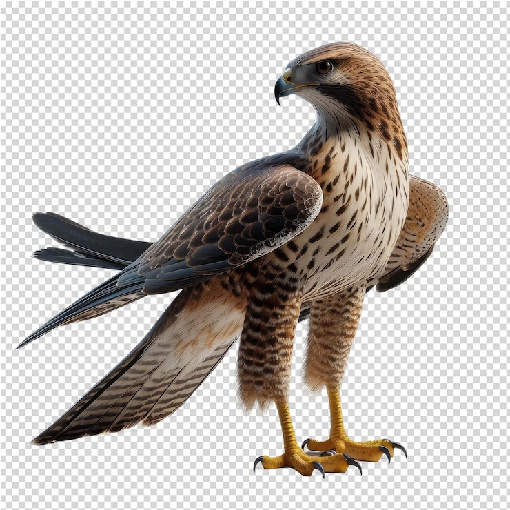 PSD un pájaro con una cola marrón está de pie en una pieza de papel